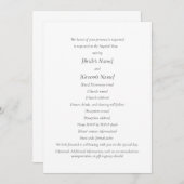 カトリックの結婚式 | 花嫁と花婿が主催するシンプルなスタイル 招待状 (正面/裏面)