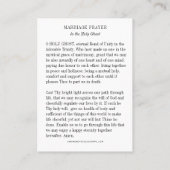 カトリックの結婚祈りの言葉と聖なる幽霊(精神) 名刺 (裏面)