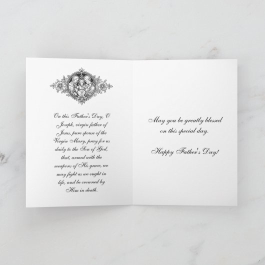 カトリックの義理の父の日 カード (内部)