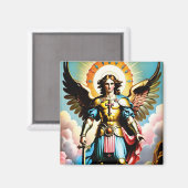 カトリックの聖マイケル・マグネット マグネット (正面/裏面)