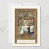 カトリックの聖体拝領 幼いイエス様 男の子または女の子 招待状 (正面)