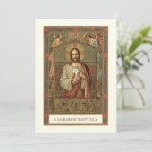 カトリックの聖体拝領 幼いイエス様 男の子または女の子 招待状 (スタンド正面)