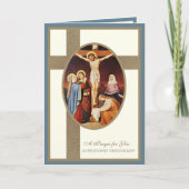 カトリックの聖土曜日の磔刑 イエス ヴァージン・マリー カード (正面)