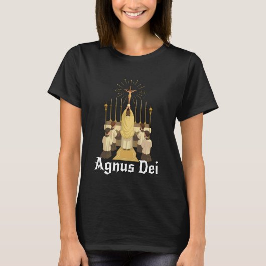 カトリックの聖変化 伝統的なラテン語ミサ Tシャツ (正面)
