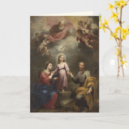 カトリックの聖家族の神聖な三位一体 カード (黄色い花)