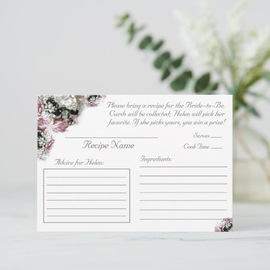 カトリックの花嫁シャワー レシピ 封入カード エンクロージャーカード (スタンド正面)