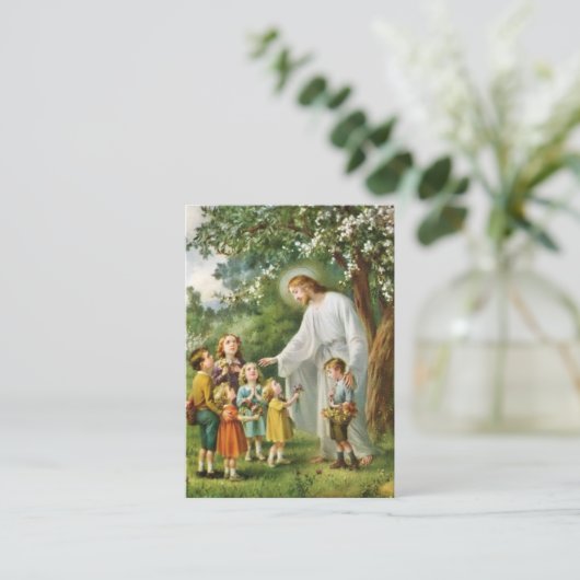 カトリックの親の恵み子の聖札 名刺 (スタンド正面)