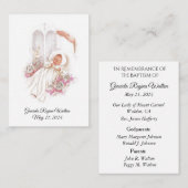 カトリックの赤ちゃん女の子バプティスマの記憶神聖なカード エンクロージャーカード (正面/裏面)