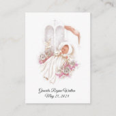 カトリックの赤ちゃん女の子バプティスマの記憶神聖なカード エンクロージャーカード (正面)