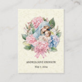 カトリックの赤ちゃん女の子バプテスマの思い出の聖カード エンクロージャーカード (正面)