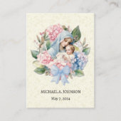 カトリックの赤ちゃん男の子の洗礼記念聖カード エンクロージャーカード (正面)