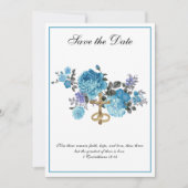カトリックの青い花の宗教的な結婚式 セーブザデート (正面)
