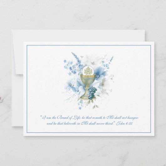 カトリックの青フローラ第一聖餐式 招待状 (裏面)