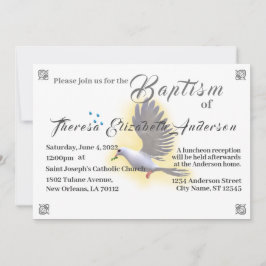 カトリックの鳩と水の洗礼 招待状