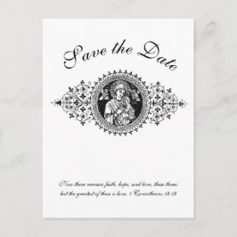 カトリックの黒と白の聖家が日を救う 案内ポストカード