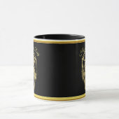 カトリックの黒と金箔の翼付きクロス マグカップ (中央)