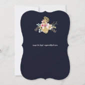 カトリックの1番目の誕生日招待状水色フローラ 招待状 (裏面)