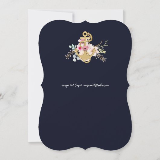 カトリックの1番目の誕生日招待状水色フローラ 招待状 (裏面)