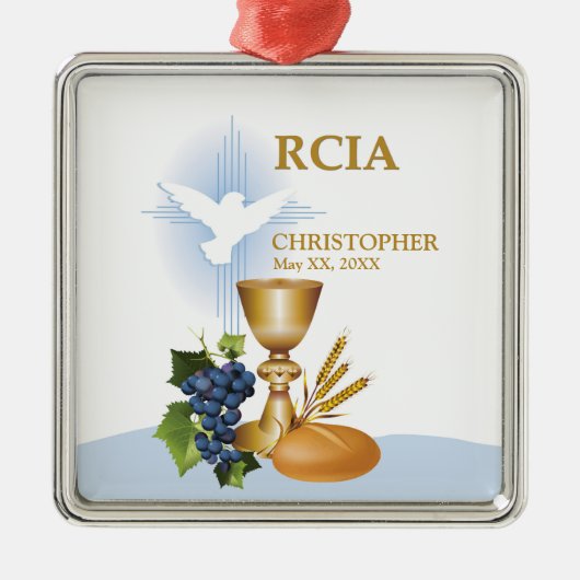 カトリックのRCIA式を祝おう メタルオーナメント (正面)