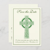 カトリックアイボリーグリーンケルト結婚クロス 案内ポストカード (正面/裏面)