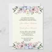 カトリックエレガントフローラ宗教結婚の 招待状 (正面)