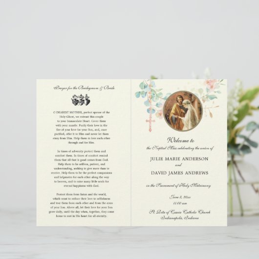 カトリックエレガントユーカリプトゥス質量結婚式 プログラム (スタンド正面)