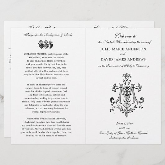 カトリックエレガントラテンマスのマ結婚リア語計画 (正面/裏面)