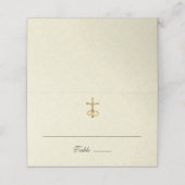 カトリックエレガントヴィンテージ結婚ベージュ色 プレイスカード (外部開封)