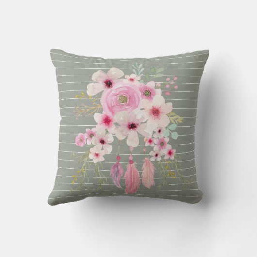 カトリックキンセアニェラフローラクロスパーソナライズされた クッション (裏面)