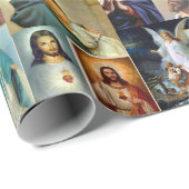 カトリッククラシックイメージズイエスメアリーエンジェル祈りの言葉 ラッピングペーパー (ロールコーナー)