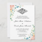 カトリッククラシックユーカリ宗教結婚教会 招待状 (正面)