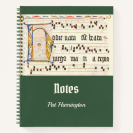 カトリックグレゴリオ聖歌ラテンマス中世ティール（緑がかった色） ノートブック