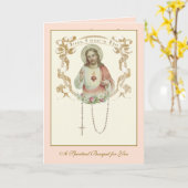 カトリックスピリチュアルブーケ宗教祈りの言葉 カード (黄色い花)