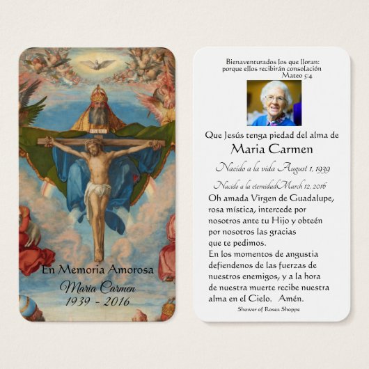 カトリックスペインのイエズス葬儀記念聖札 (正面&裏面)