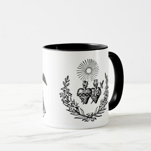 カトリックタイポグラフィイエスメアリーエンジェル マグカップ (正面右)