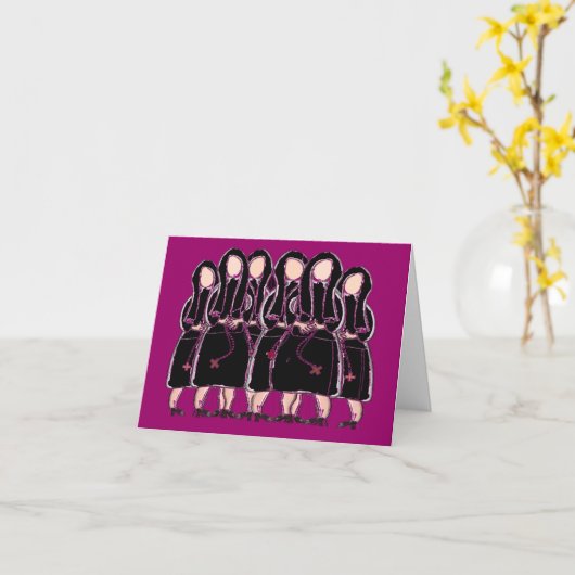 カトリックヌンズノートカード黒い習慣II カード (黄色い花)