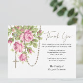 カトリックバラロザリー葬儀の哀悼悔やみや弔慰 サンキューカード