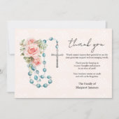 カトリックバラロザリー葬儀の哀悼悔やみや弔慰 サンキューカード (正面)