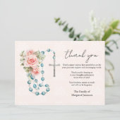 カトリックバラロザリー葬儀の哀悼悔やみや弔慰 サンキューカード (スタンド正面)