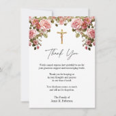 カトリックバラ写真葬儀お悔やみ悔やみや弔慰 サンキューカード (正面)