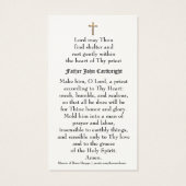 カトリックパーソナライズされた司祭の祈りの言葉 (裏面)