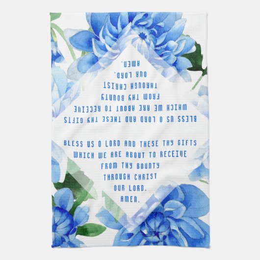 カトリックファミリーグレースプレイス祈りの言葉フローラ キッチンタオル (縦)