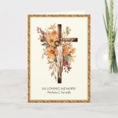 カトリックフローラクロス葬儀マス祈りの言葉 カード (正面)