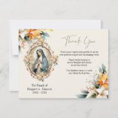 カトリックフローラメアリー葬儀弔問悔やみや弔慰 サンキューカード (正面)