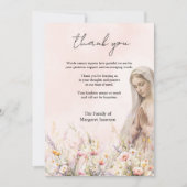 カトリックフローラメアリー葬儀弔問悔やみや弔慰 サンキューカード (正面)