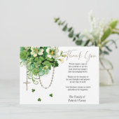 カトリックフローラロザリー葬儀の哀悼悔やみや弔慰 サンキューカード (スタンド正面)