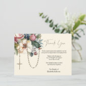 カトリックフローラロザリー葬儀の哀悼悔やみや弔慰 サンキューカード (スタンド正面)