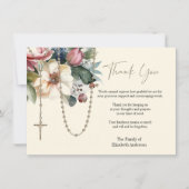 カトリックフローラロザリー葬儀の哀悼悔やみや弔慰 サンキューカード (正面)