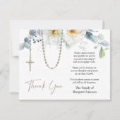 カトリックフローラロザリー葬儀の哀悼悔やみや弔慰 サンキューカード (正面)