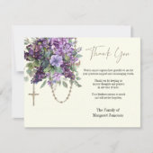 カトリックフローラロザリー葬儀の哀悼悔やみや弔慰 サンキューカード (正面)